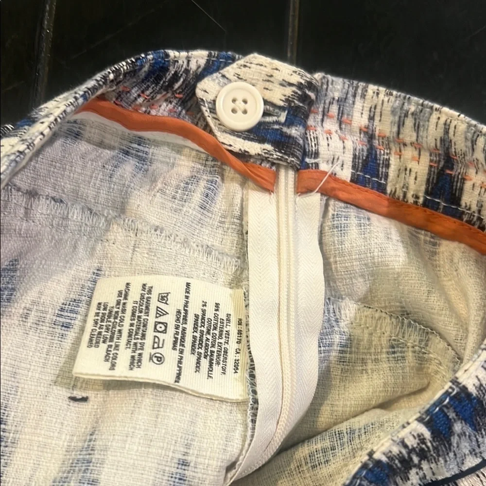 Anthropologie Cartonnier Larimar Ikat Shorts Blue Motif Size 2